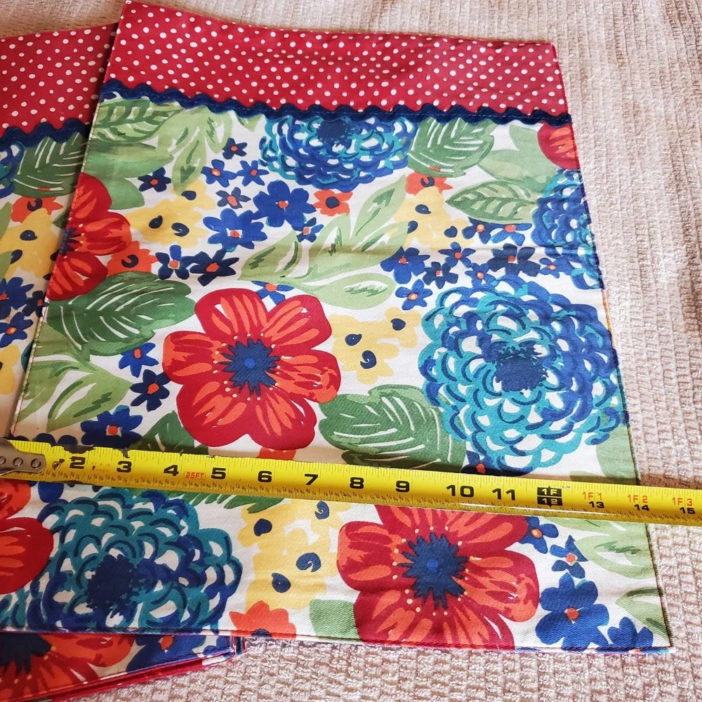 Pioneer Woman Floral Polka Dot Placemats Set of 6 Red Blue Farmhouse New